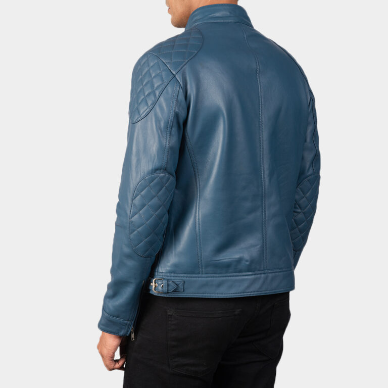 Mens Gatsby Blue Leather Biker Jacket6105-8-1573049984318